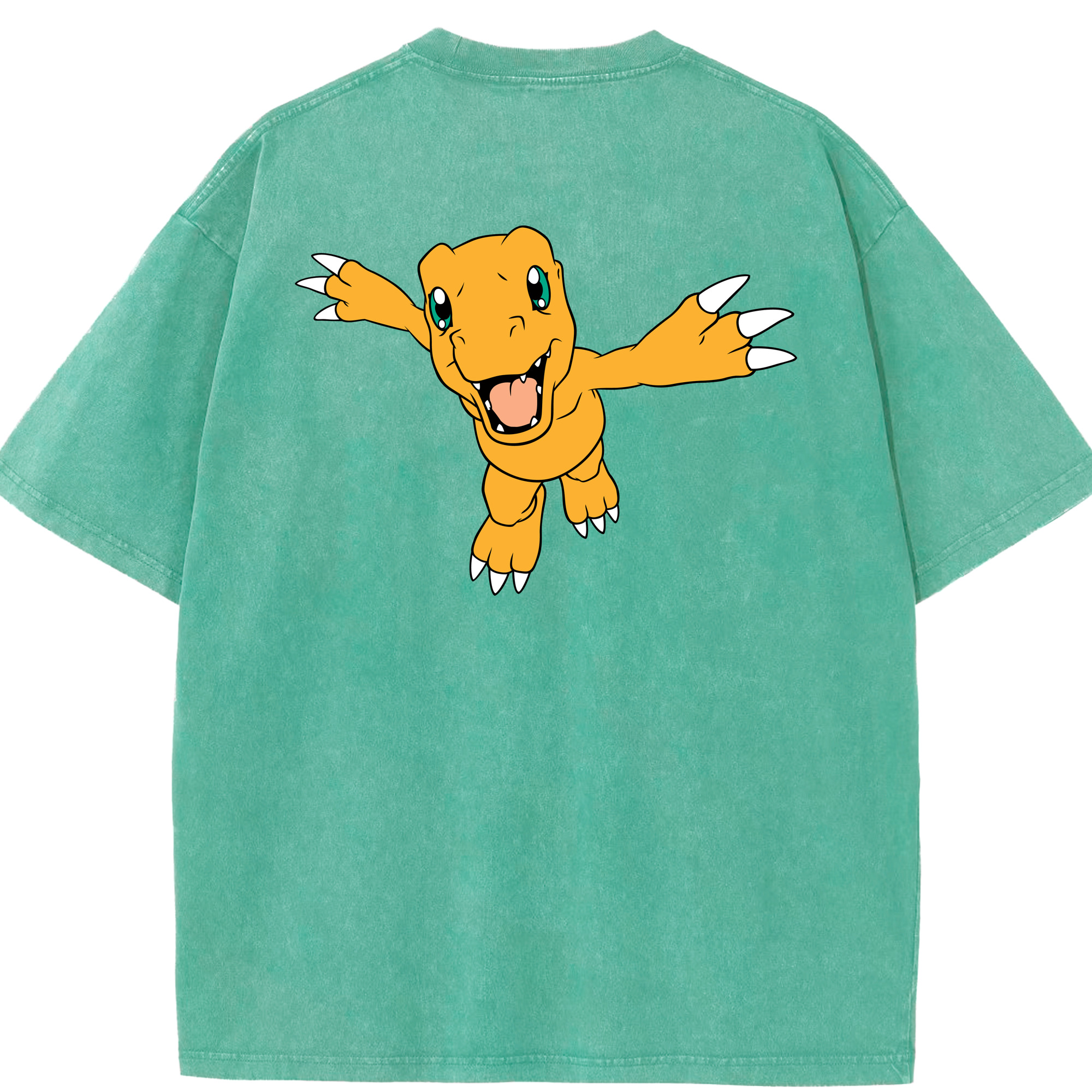 （画像用） Digimon デジタルモンスター/デジモン 綿100% ヴィンテージ風 半袖Tシャツ（背面プリント）